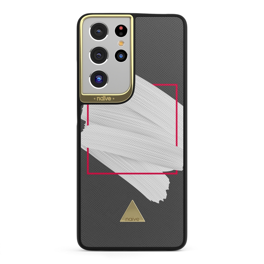 Naive Samsung Galaxy S21 Ultra Skal - White Brush