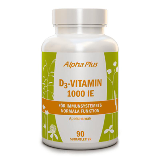 D3-vitamin 1000 IE 90 sugtabletter Alpha Plus