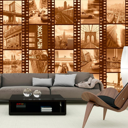 Fototapet - New York - Collage (sepia)