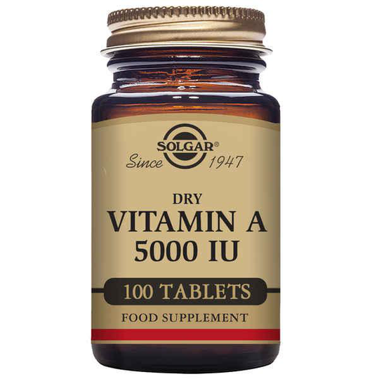 Torrt vitamin A (palmitat) Solgar 5000 iu (100 tabletter)