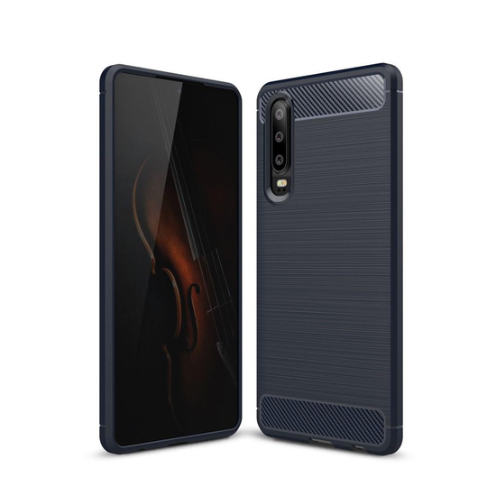 Carbon Brushed Mobilskal till Huawei P30 - Blå