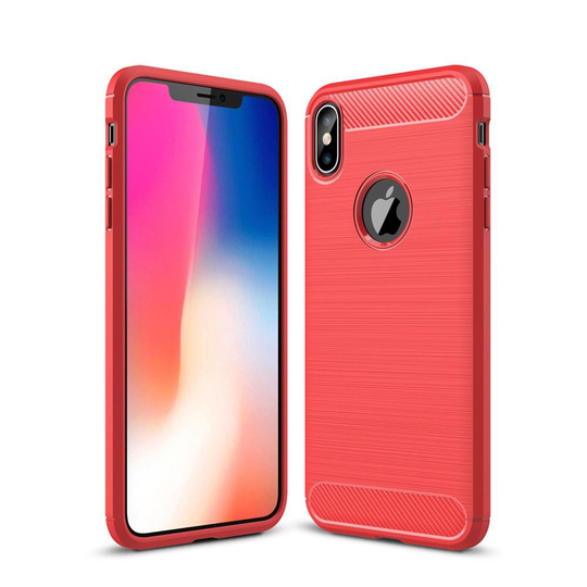 iPhone Xs Max - Brushed TPU Skal - Röd