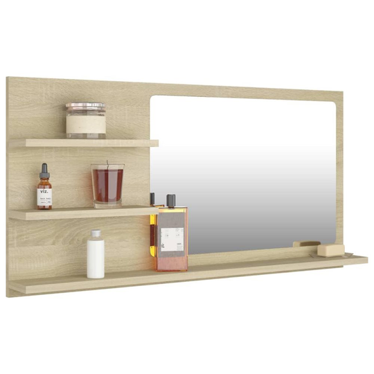 Spegelskåp sonoma-ek 90x10.5x45 cm spånskiva