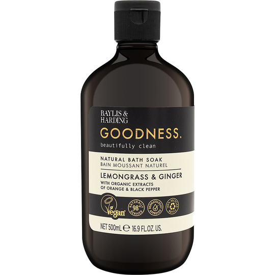 Goodness Lemongrass & Ginger Bath Soak, 500 ml Baylis & Harding Badtillbehör