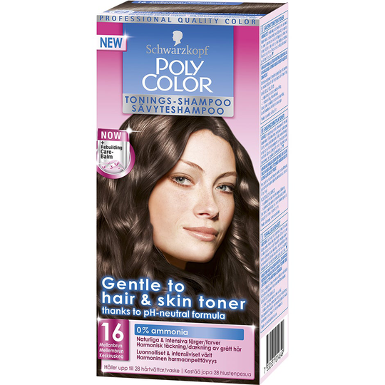 Schwarzkopf Poly Color Tonings-Shampoo, 16 - Mellanbrun, Schwarzkopf Hårfärg