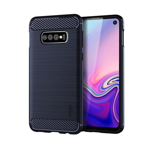 Carbon Brushed Mobilskal till Samsung Galaxy S10E - Blå
