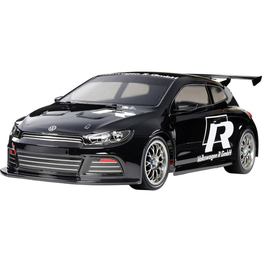 Tamiya TT-01E VW Scirocco Svart Borst motor 1:10 RC modellbil Elektrisk Gatumodell Fyrhjulsdrift (4WD) Byggsats Förlack