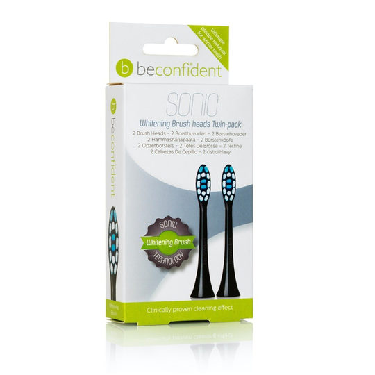 Beconfident Sonic Toothbrush heads 2-pack Whitening Black.