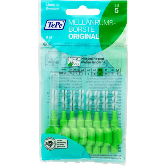 TePe Mellanrumsborste grön 0,8 mm 8 st