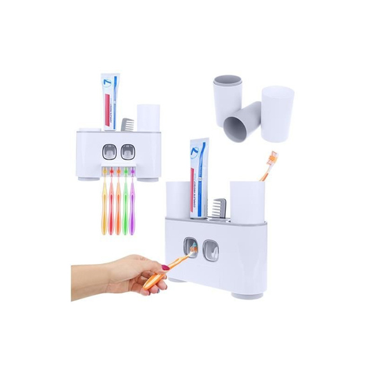 Tandborsthållare med Double Tandkräms Dispenser