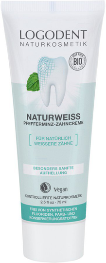 Logona NATURAL WHITE pepparmynta tandkräm, 75ml