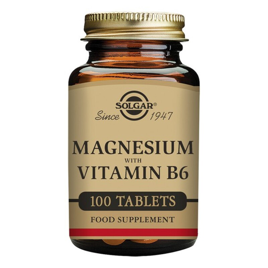 Magnesium + B6-vitamin Solgar (100 tabletter)