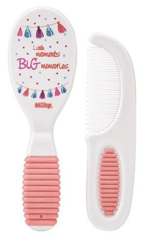 borste Little Momentsset 22,50 x 9,5 cm vit/rosa 2-delad