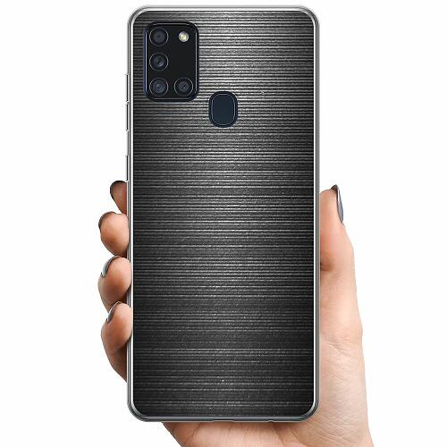 Samsung Galaxy A21s TPU Mobilskal Brushed Metal