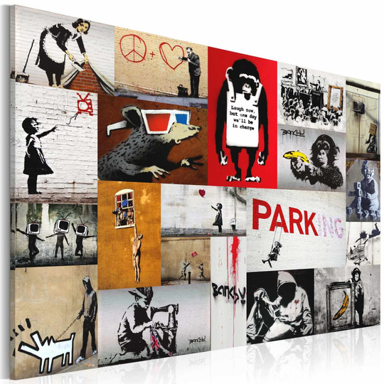 Tavla - Banksy - collage (120 x 80 cm)