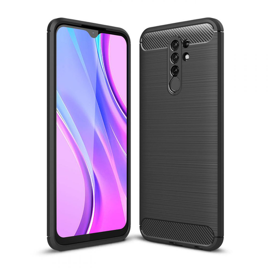 Xiaomi Redmi 9 • Mobilskal • Brushed Metal • Svart