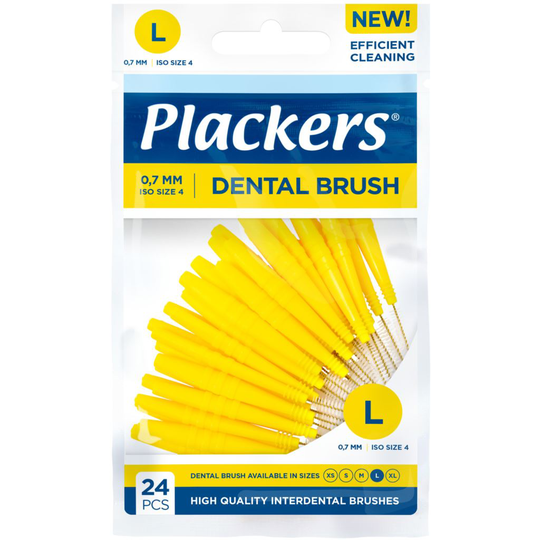 Plackers Dental Brush 0,7 mm Mellanrumsborstar 24 st