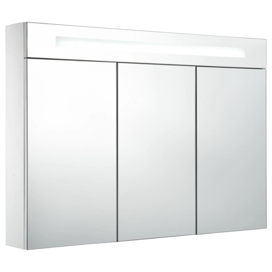 vidaXL Badrumsskåp med spegel LED 88x13x62 cm