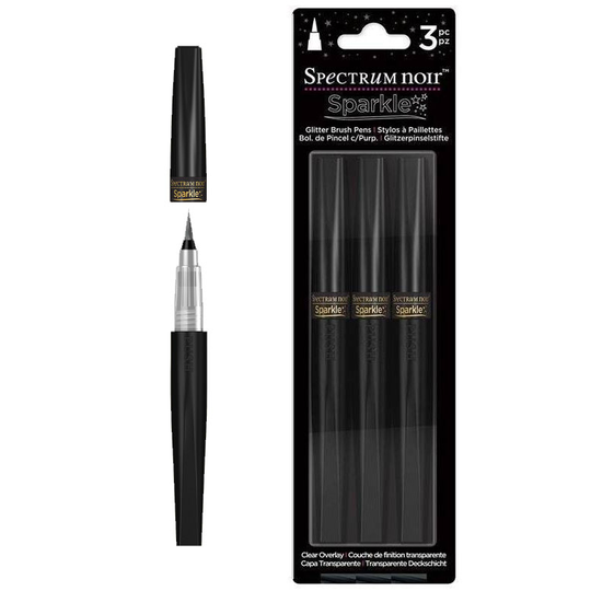 Glitter Brush Pen Spectrum Noir - Clear Overlay - 3 st