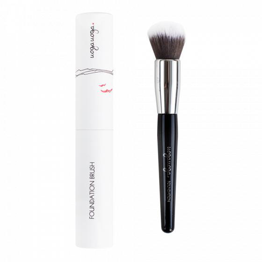 foundation borste 15 cm dam syntet svart/vit