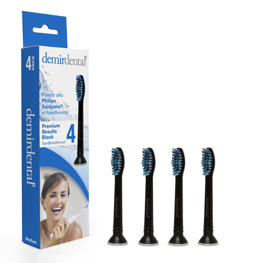 Demirdental Premium Results Black Tandborsthuvud 4-pack