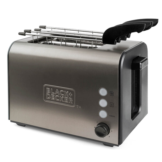 BLACK+DECKER Brödrost 2-Slice Brushed Extra Galler