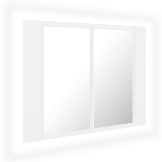 vidaXL Spegelskåp med LED vit 60x12x45 cm