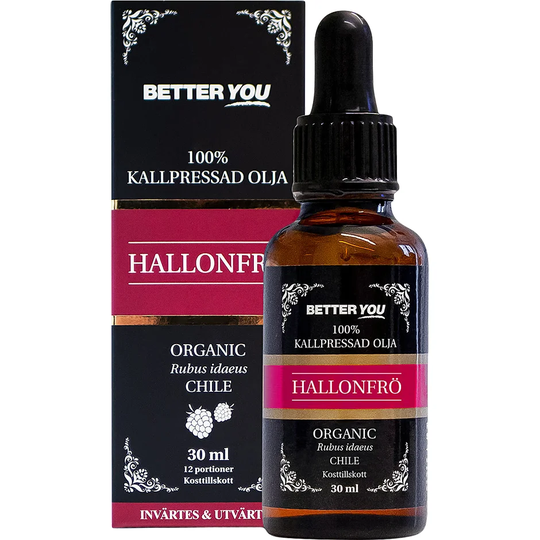 Hallonfröolja EKO Kallpressad, 30 ml Better You Kroppsolja