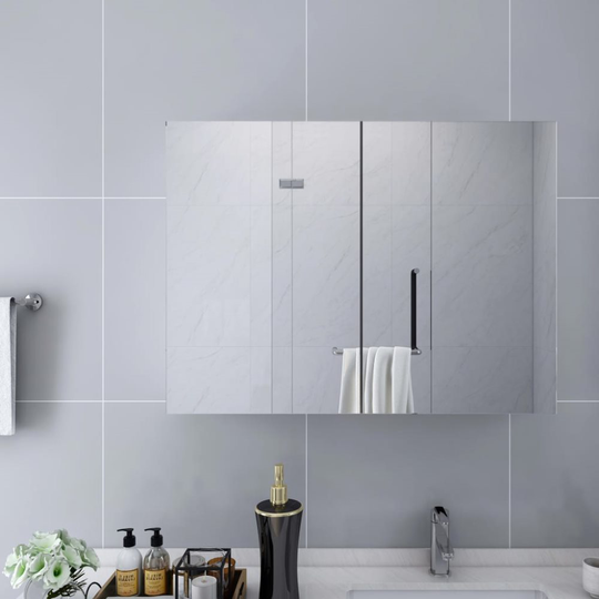 Spegelskåp för badrum vit 80x15x60 cm MDF
