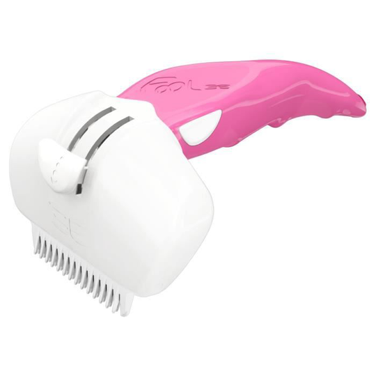FoOLEE Easee liten borste - rosa - 4,5 cm - för hundar