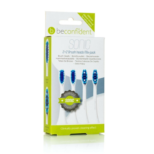 Beconfident Sonic Tandborsthuvud Vit Mix-pack 4 st