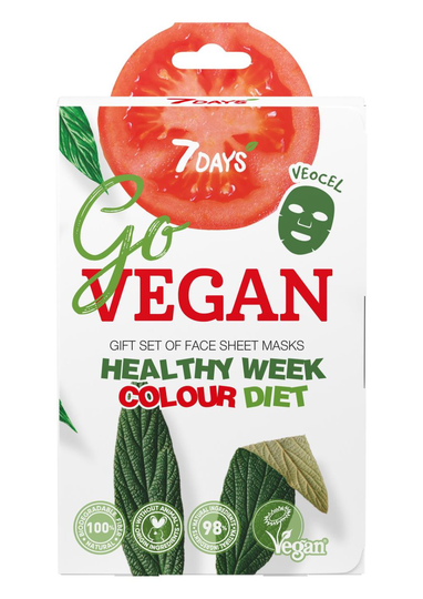 GO VEGAN Set Of Sheet Masks Healthy Week Colour Diet - 7DAYS - Sheet Mask
