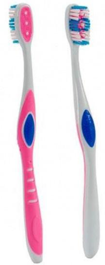 tandborstset 24 cm rosa/blå/vit 2 st