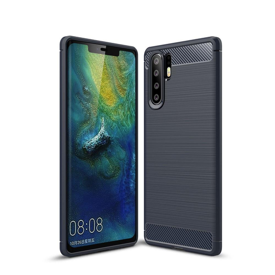 Carbon Brushed Mobilskal till Huawei P30 Pro - Blå